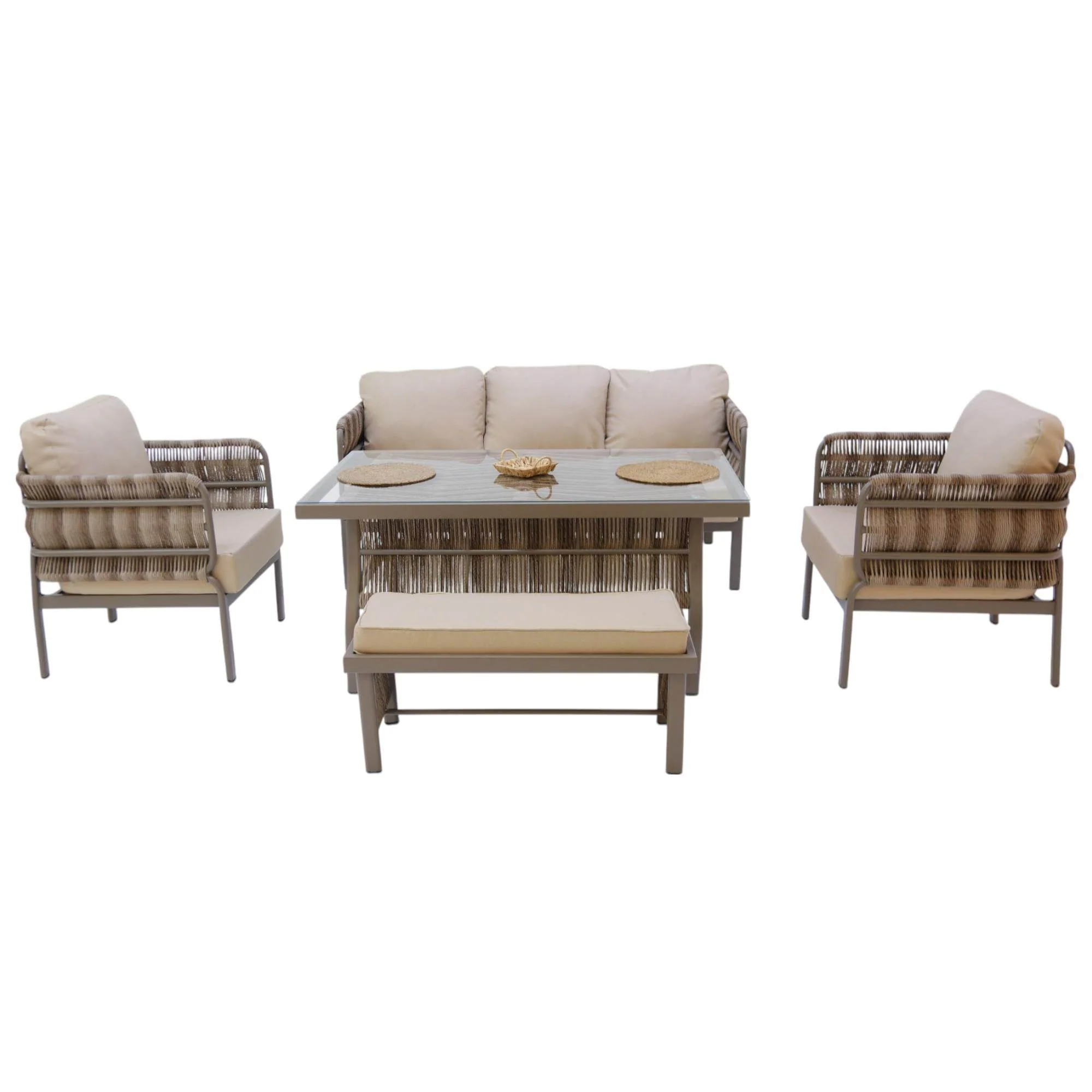 Lizbon  Üçlü Rattan Bahçe Oturma Grubu | 3+1+1+Sehpalı Bahçe Takımı - Önizleme 3
