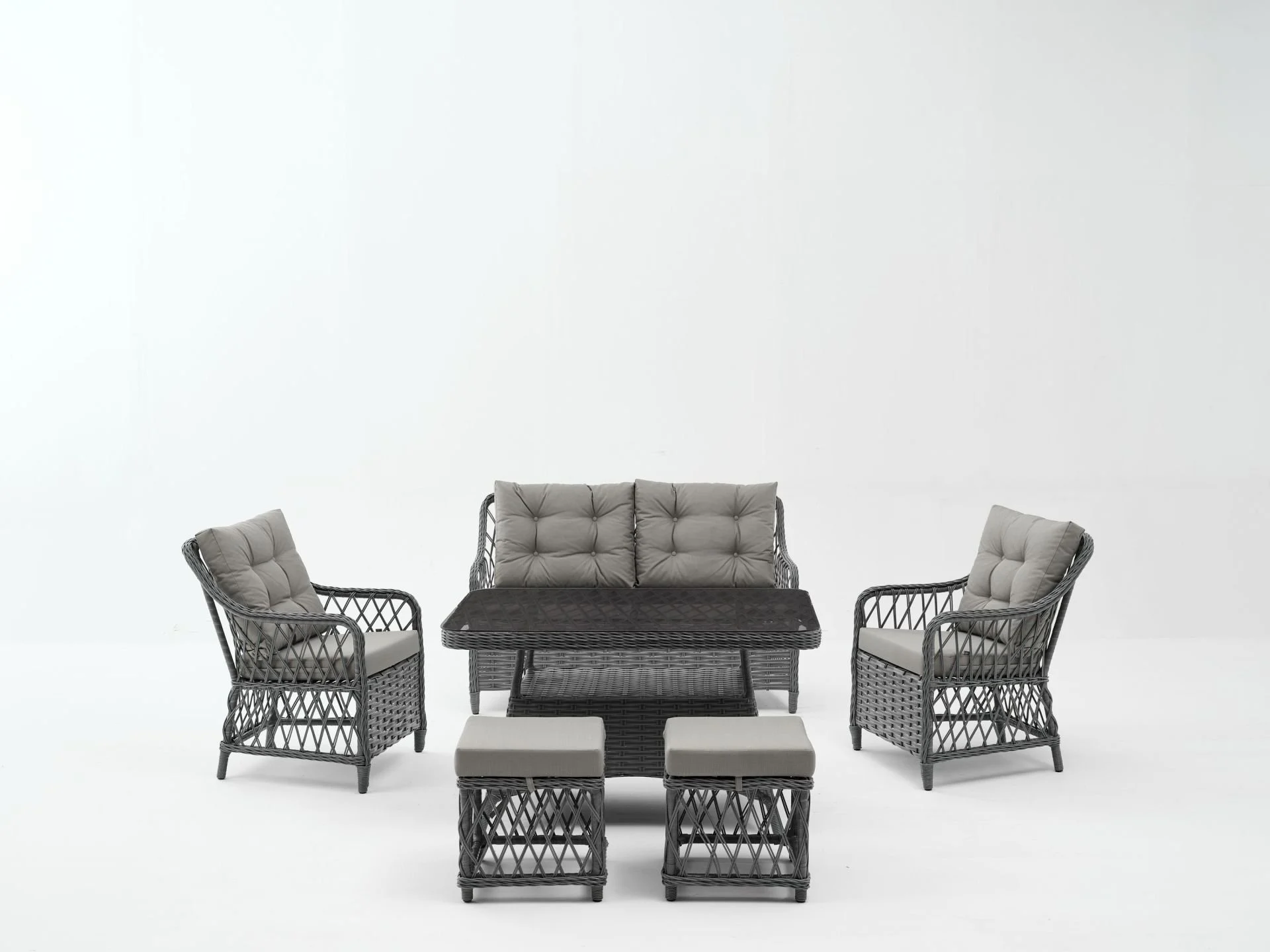 Florida ikili bahçe takımı puflu  