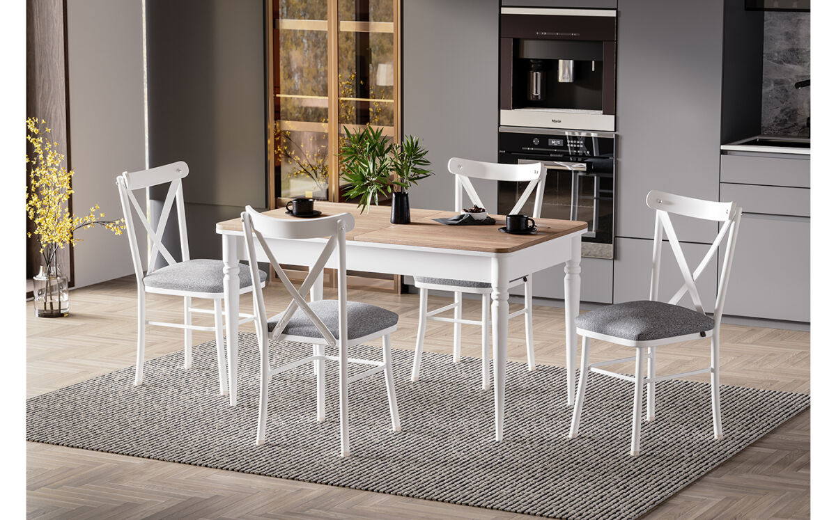 Alf Country Beyaz Mutfak Masası Takımı