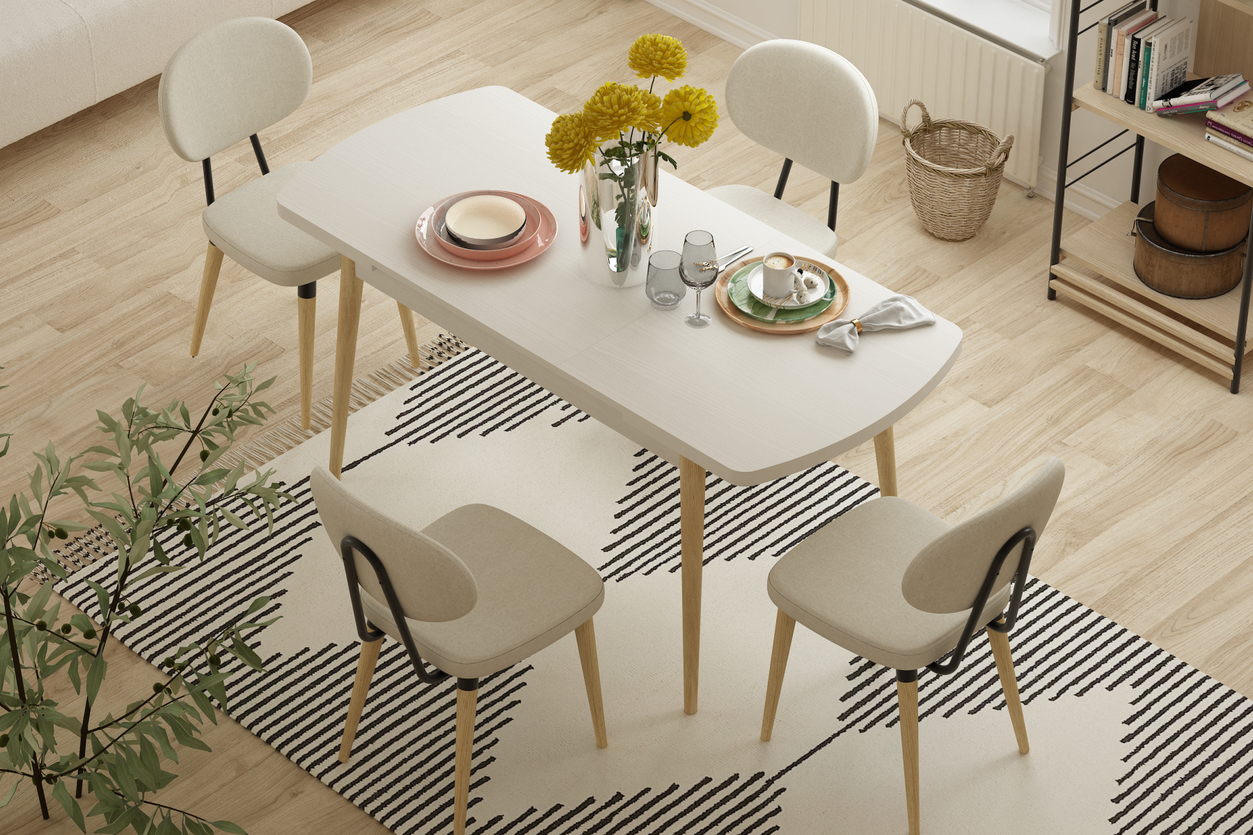 Golf Masa Akdeniz Sandalye Takımı - 70x120 cm - Önizleme 3