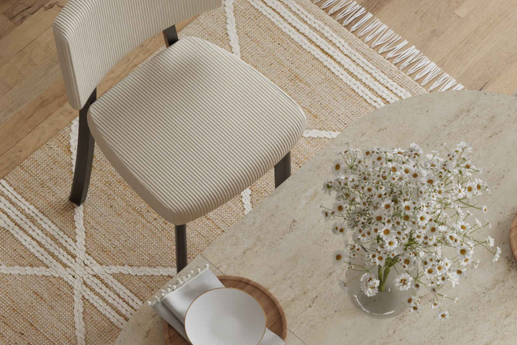 Afyon Traverten Masa Miray Metal Sandalye Takımı - 80x140 cm - Önizleme 2