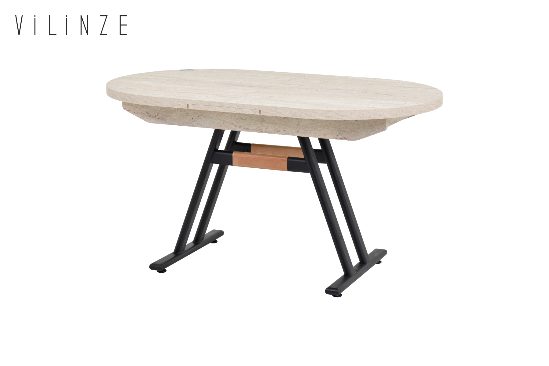 Afyon Traverten Masa Miray Metal Sandalye Takımı - 80x140 cm - Önizleme 3