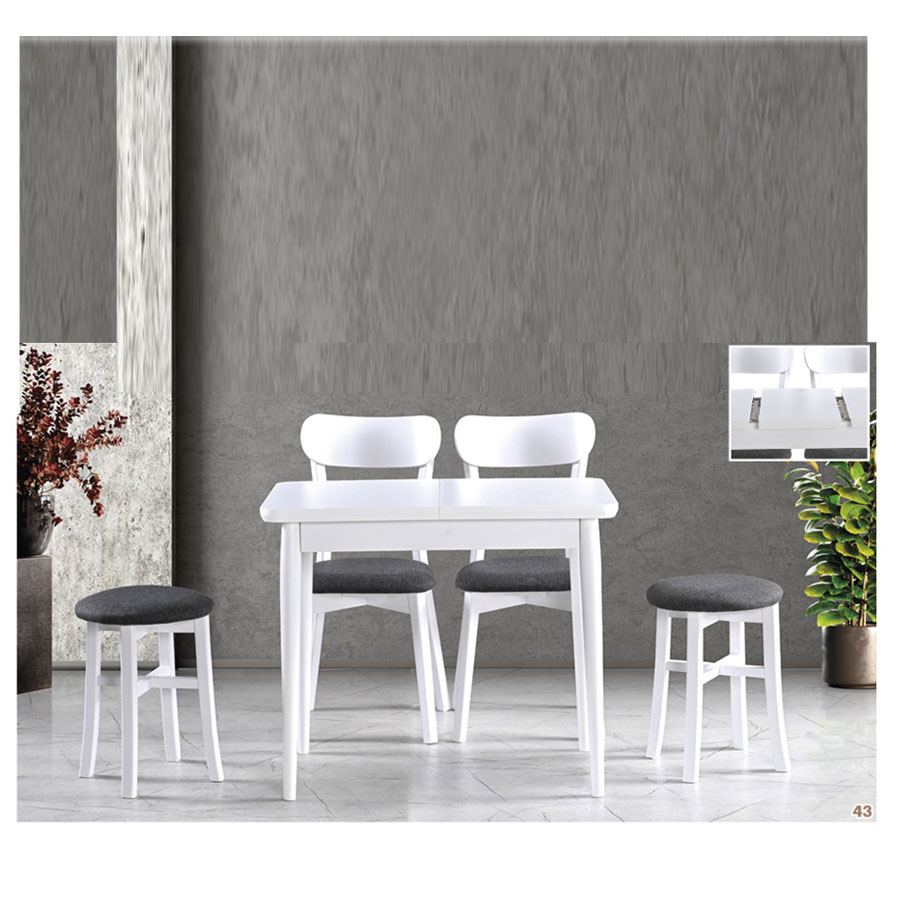 Bil 163-164 Masa Beyaz - Ceviz Sandalye Takımı 