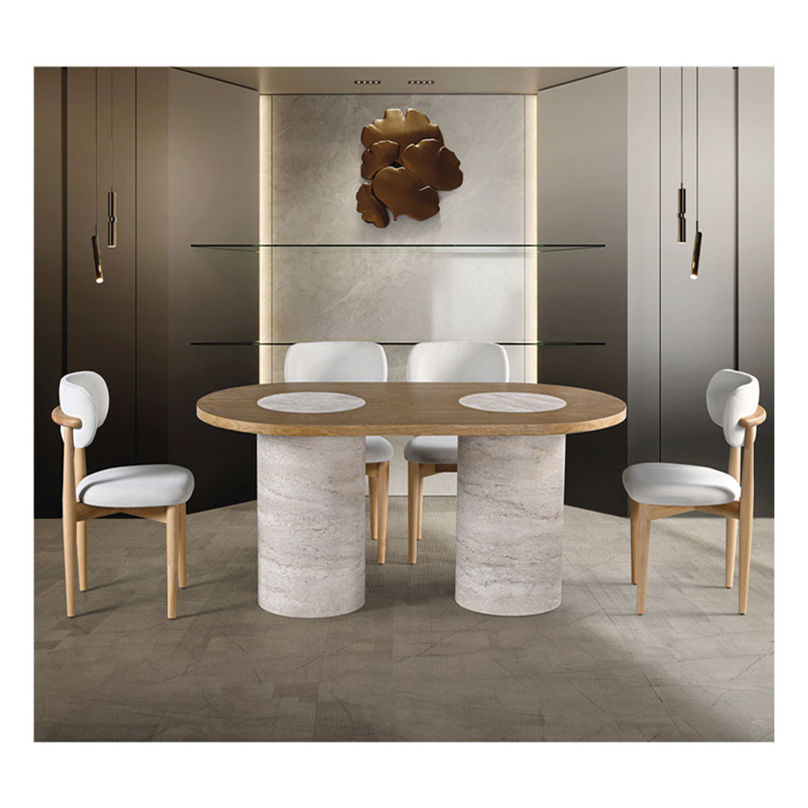 Bil 104 Sabit Masa Ceviz Polo Sandalye Takımı - 90x180 - 